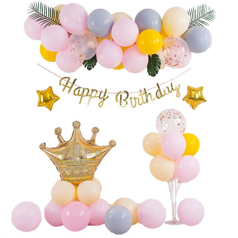 Bong bóng màu bánh macaron xinh xắn dùng để trang trí tiệc sinh nhật