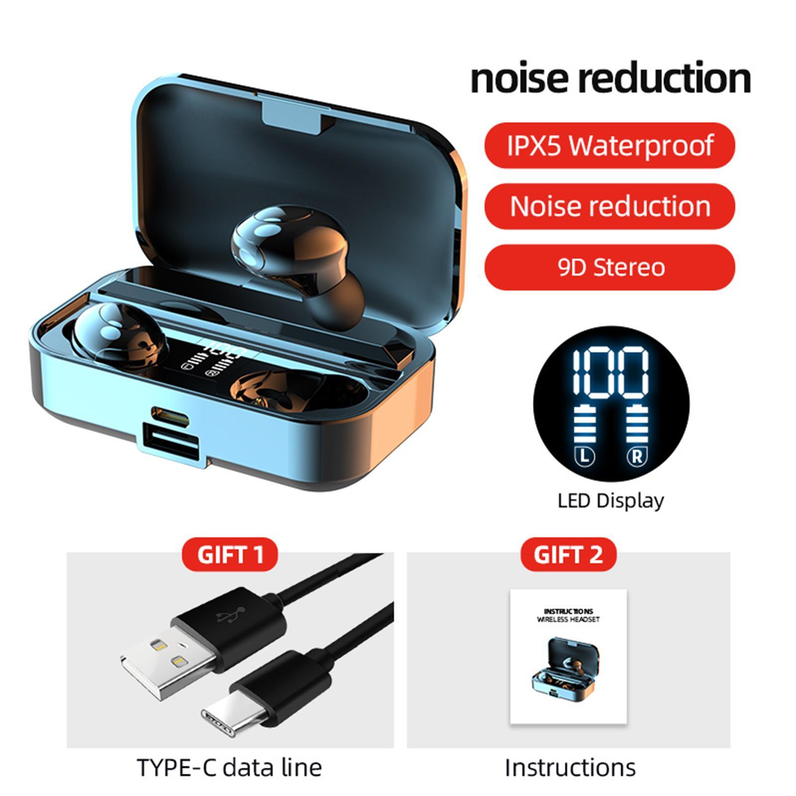 In Ear Headphone Bluetooth 5.0 Wireless Earphones HiFi Sound Black