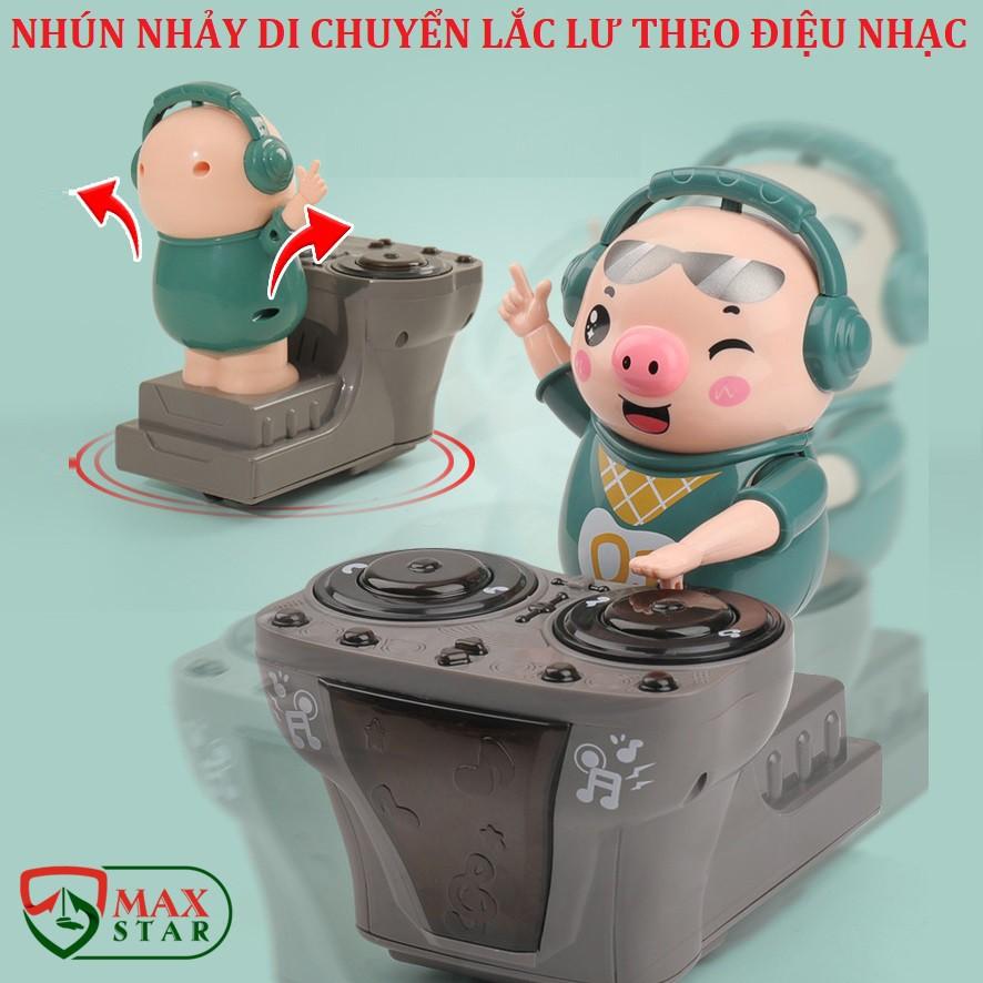 Heo phát nhạc Đồ chơi heo chơi DJ di chuyển nhảy múa phát nhạc đèn nháy dễ thương cho bé