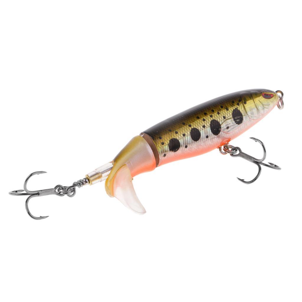 2pcs Popper Whopper 10cm 13.2g Topwater Lure for Carp Sea Bass Fishing Lures Artificial Hard Baits Soft Rotating Flexible Tail Fishing Tackle Bait