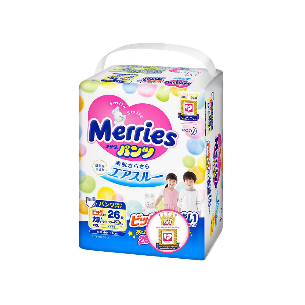 Tã Quần Merries - Size XXL - 26 Miếng (Cho Bé 15 - 28kg)