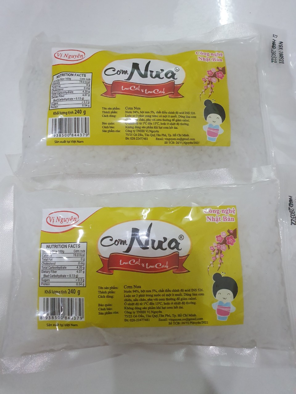 Combo 10 Gói Cơm Nưa Vị Nguyên 240Gram