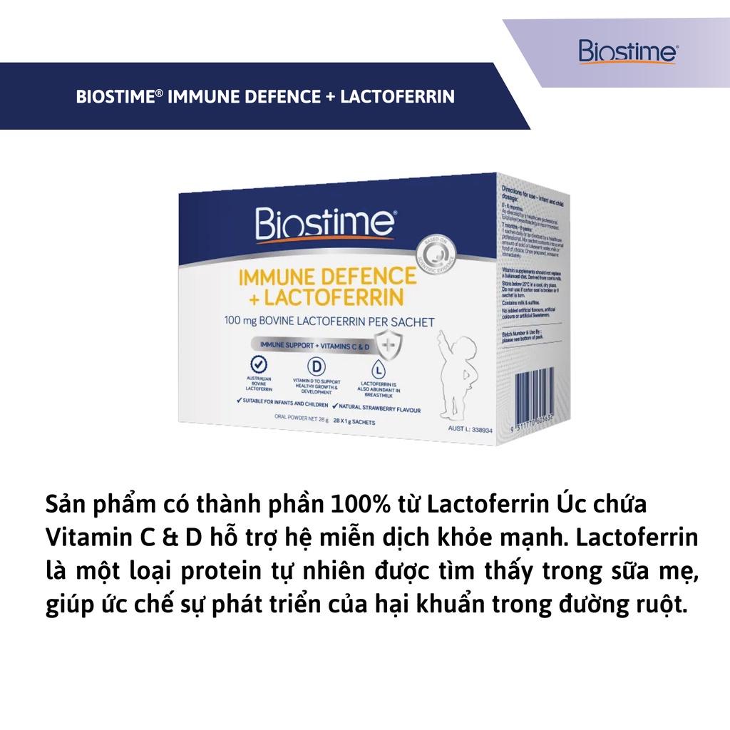 Tinh chất bổ sung Biostime Immune Defense Lactoferrin tăng cường đề kháng hộp 28 gói 1g