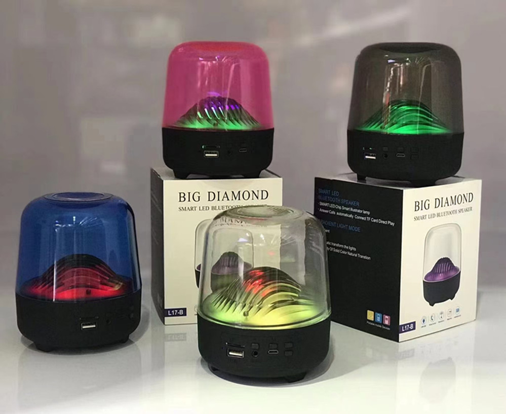 Loa Bluetooth Big Diamond L17 Lanith - Loa Mini Không Dây Di Động - Thiết Kế Trong Suốt, Đèn Led Đổi Màu Kiêm Đèn Ngủ - Kết Cấu Âm Thanh Vòm Siêu Hay Bass Ấm - Công Suất 5W, Có Khe Cắm Thẻ Nhớ - LBD00017-CAP00001