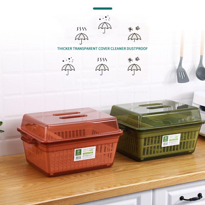 Rổ úp bát đĩa có nắp đậy 3 trong 1