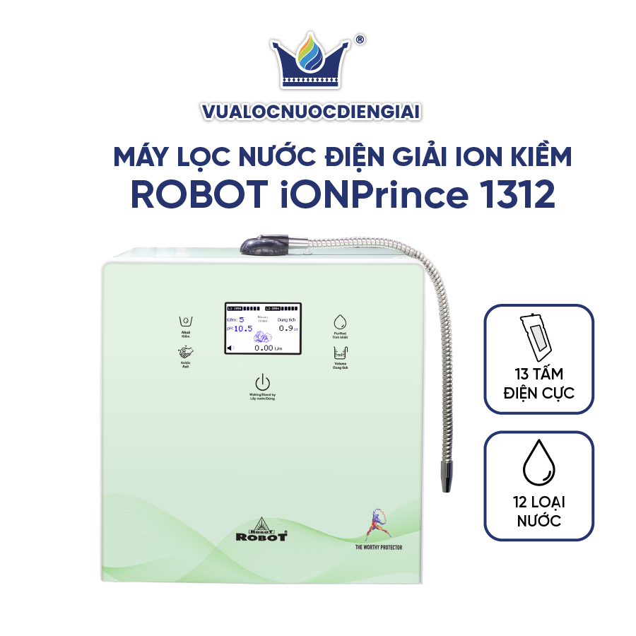 Máy Lọc Nước Điện Giải Ion Kiềm ROBOT IonPrince 1312 - Hàng Chính Hãng