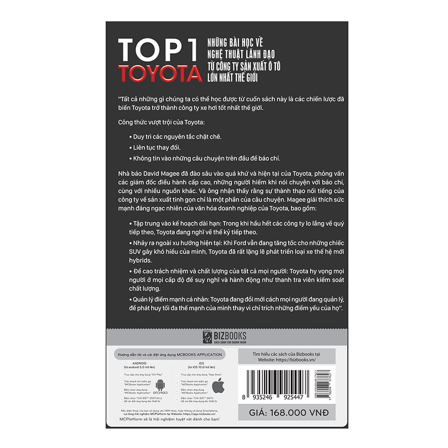 Sách - Top 1 Toyota: Những Bài Học Về Nghệ Thuật Lãnh Đạo Từ Công Ty Sản Xuất Ô Tô Lớn Nhất Thế Giới - MC