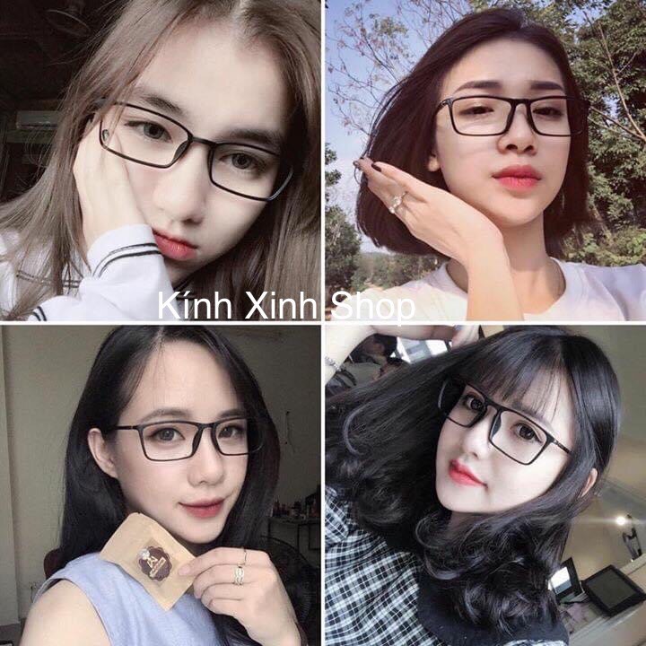 Kính gọng Mắt vuông nhựa dẻo chống ánh sáng xanh chống lóa uv