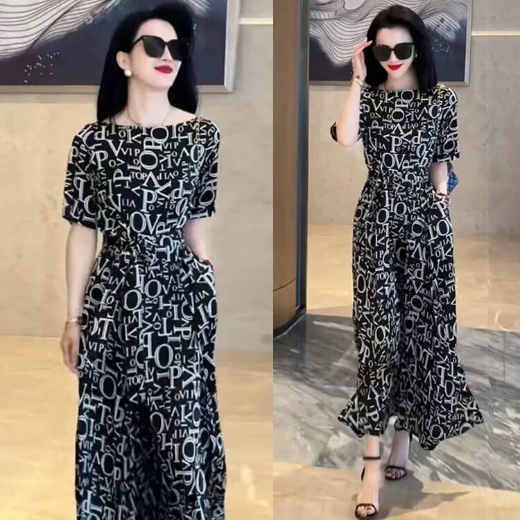 Đầm chữ form rộng cột eo