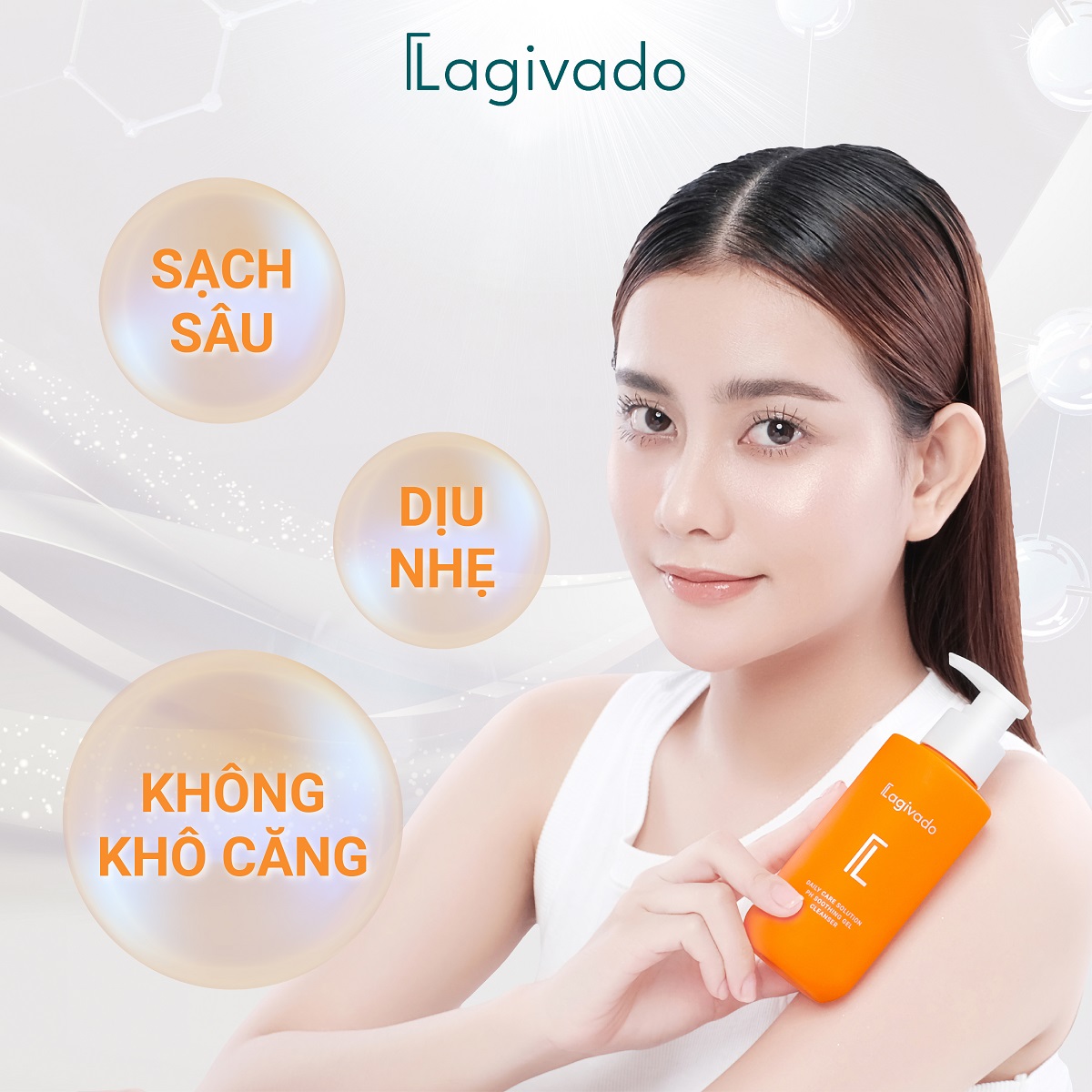 Sữa rửa mặt thông thoáng lỗ chân lông, Salicylic Axit 0.4% Lagivado PH Soothing Gel Cleanser 200ml