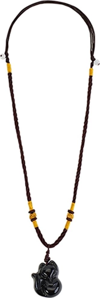 Mặt Dây Chuyền Cữu Vĩ Hồ Cáo Chín Đuôi Opal Đen Tự Nhiên Tặng Kèm Dây Đeo 45CM