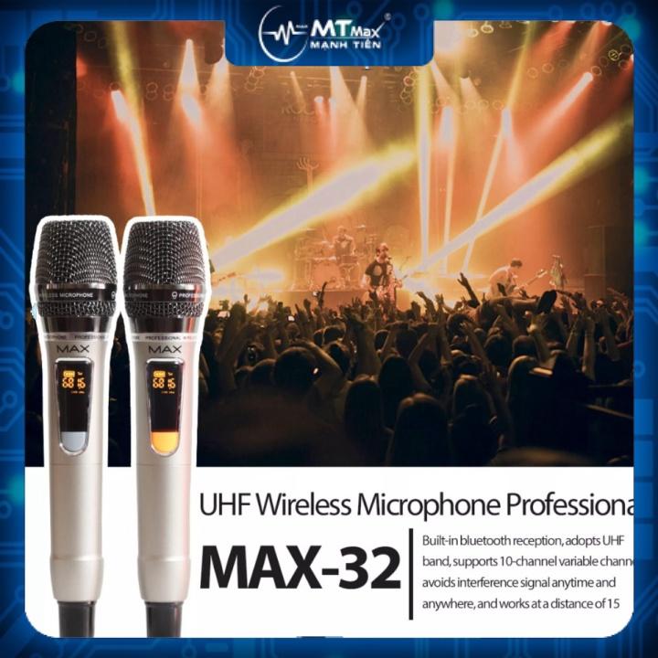 Bộ 2 Micro không dây đa năng Max 32 - Phù hợp mọi thiết bị - Thiết kế hợp kim chắc chắn, chuyên nghiệp, sang trọng