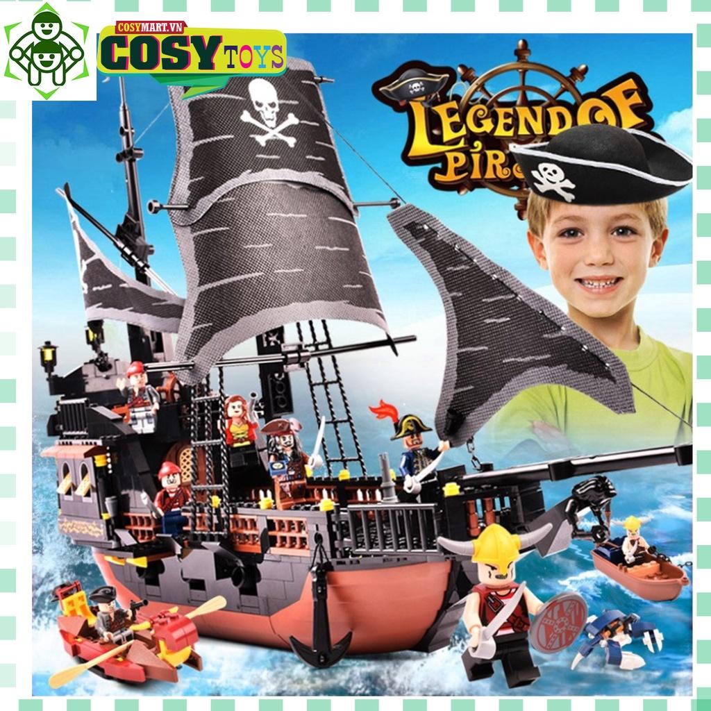 Lego xếp hình tàu cướp biển Ngọc trai đen với 652 mảnh ghép, mẫu tàu lớn và nhiều chi tiết cho bé