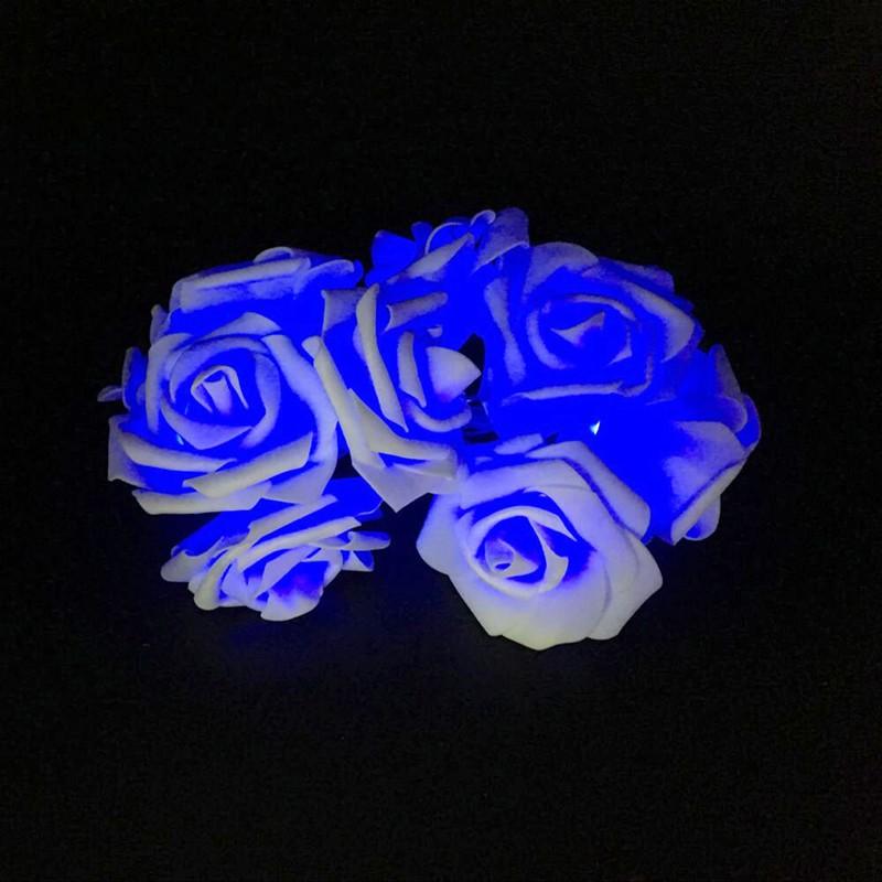 1.2m 10led 6 colors Rose Flower String Battery Wedding Birthday Party Decoration