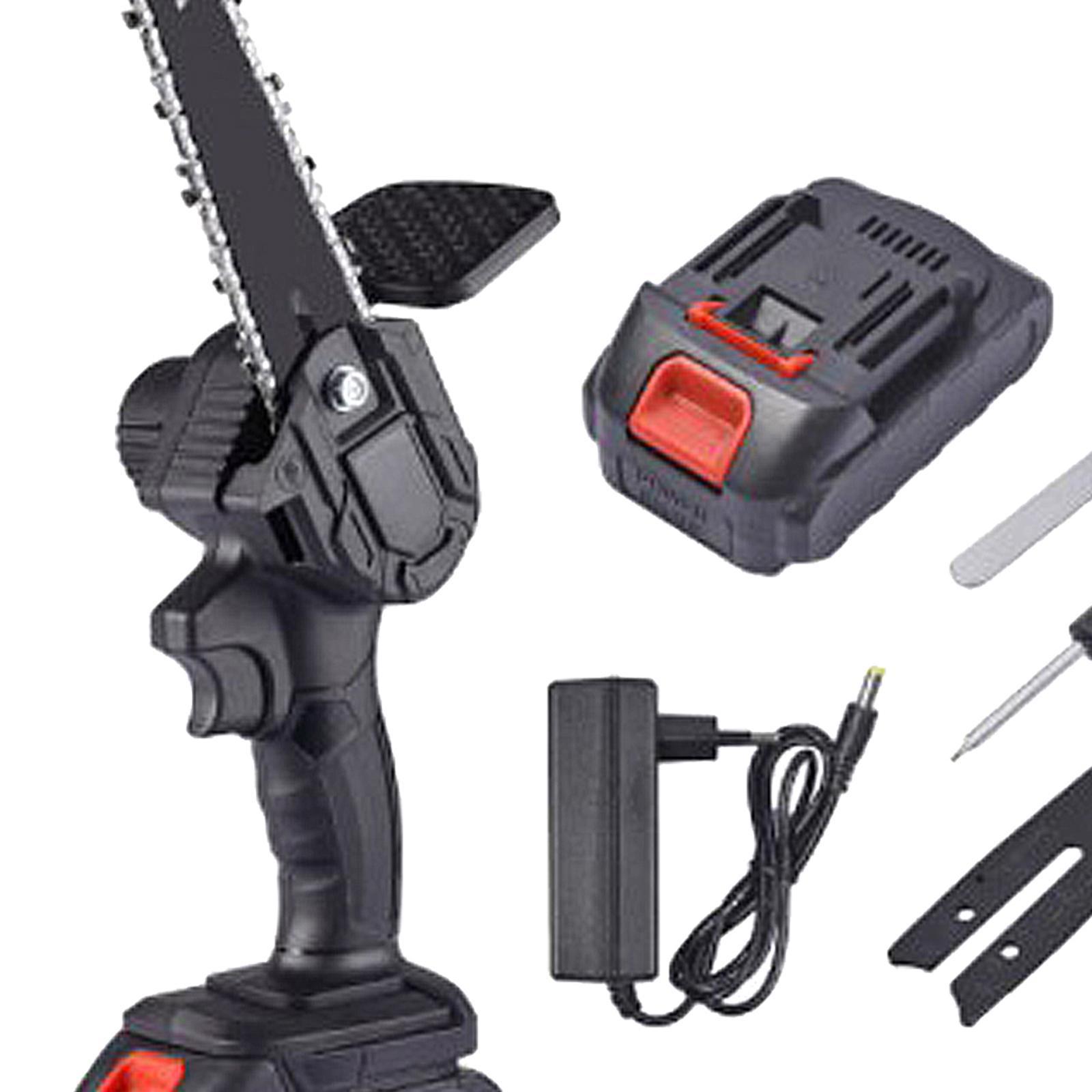 21V Electric Cordless 6inch Chainsaw Wood Cutter Mini Woodworking EU Plug