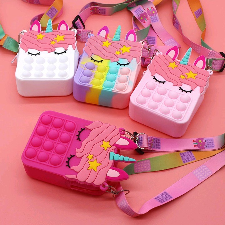 Túi pop it đeo chéo phiên bản giải tỏa căng thẳng cho bé 10x12cm, có quà tặng xinh yêu