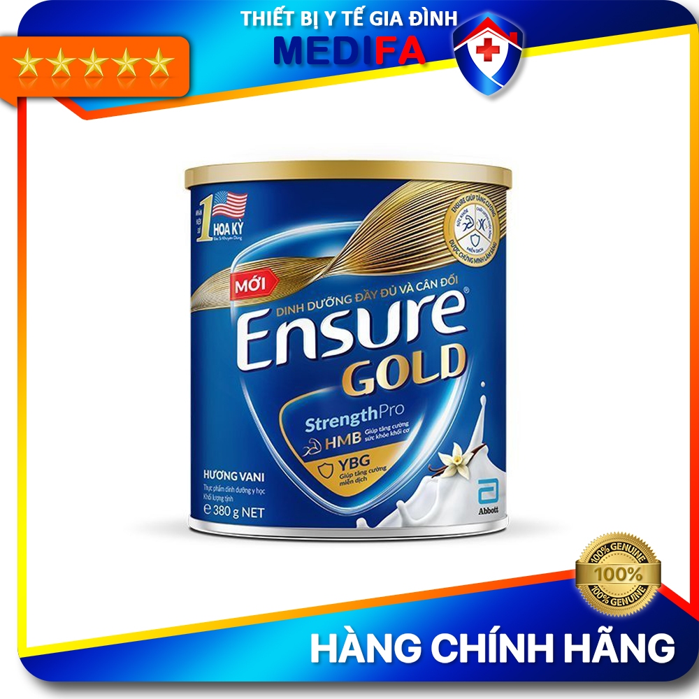 Sữa Bột Ensure Gold Abbott Hương Vani Truyền Thống (HMB) 400g/380g Giúp Tăng Cường Miễn Dịch &amp; Sức Khỏe Khối Cơ