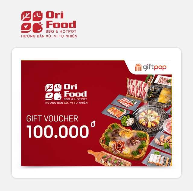 Evoucher Phiếu Quà Tặng Orifood BBQ & Hotpot 100K