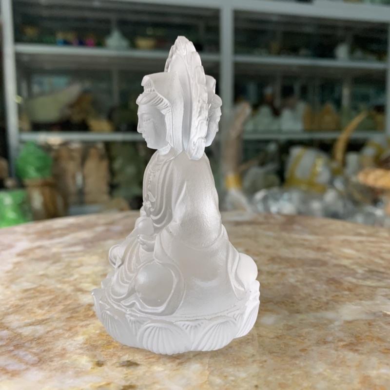Phật Quan Âm Ngọc Lưu Ly 2 Bên - cao 10cm
