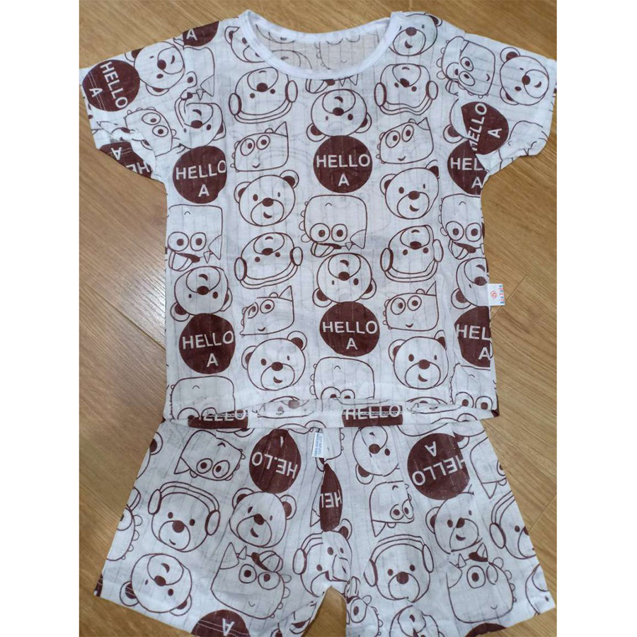 Bộ Cotton Giấy Sợi Tre Thông Hơi cho bé trai và bé gái từ 6-16kg (Giao màu ngẫu nhiên)