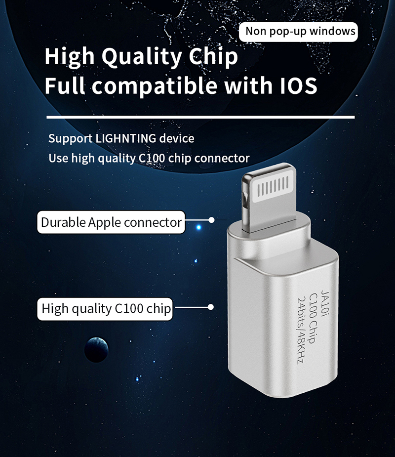 [NC] JCALLY JA10i Bộ giải mã với Chip C100 | Cáp chuyển đổi âm thanh | Dongle Dac Amp | Hàng chính hãng