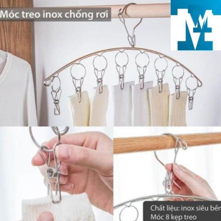 Móc phơi treo đồ inox chống rơi treo đồ nhà tắm, treo tất vớ đồ lót