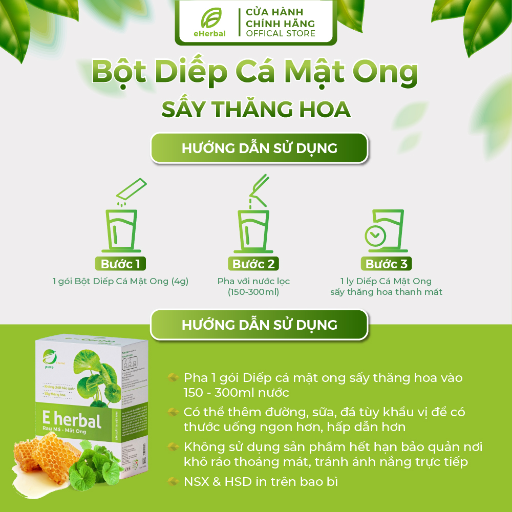 Bột Diếp cá mật ong sấy thăng hoa