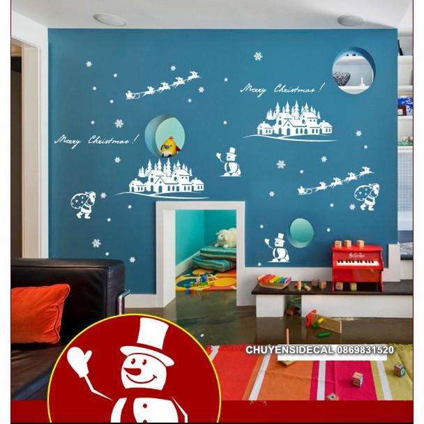 Decal trang trí tường Noel - Thị Trấn Tuyết