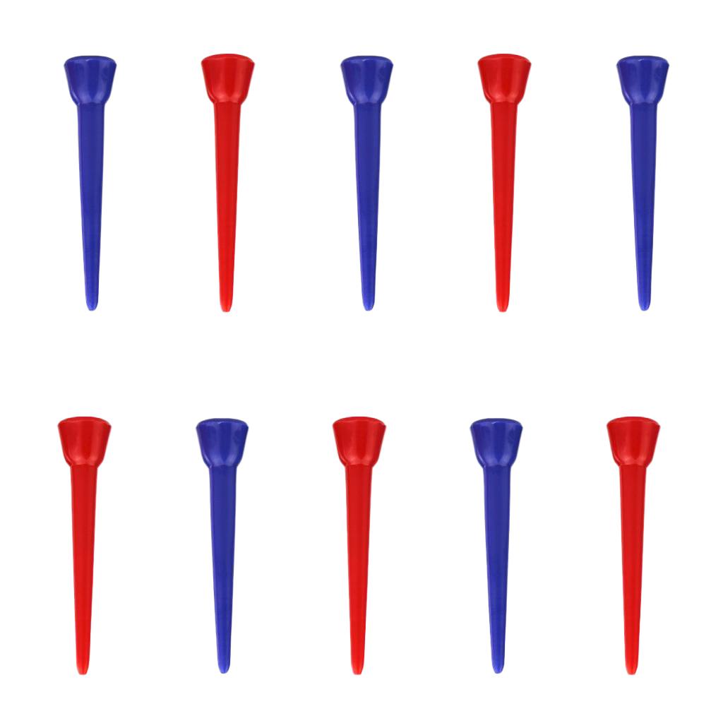 10pcs Unbreakable Golf Tees Low Friction Plastic Nails Mixed Color