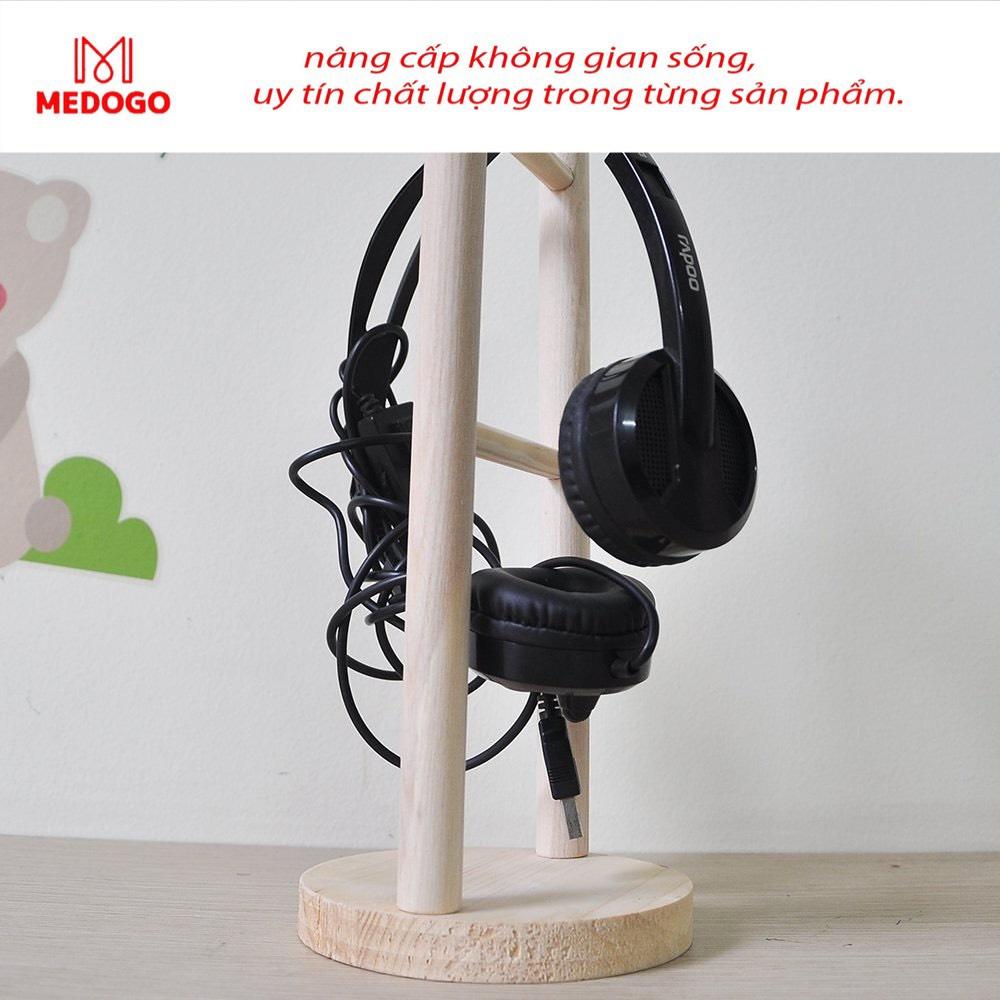 Giá treo tai nghe kệ gỗ đế vuông và tròn chất liệu gỗ thông tự nhiên