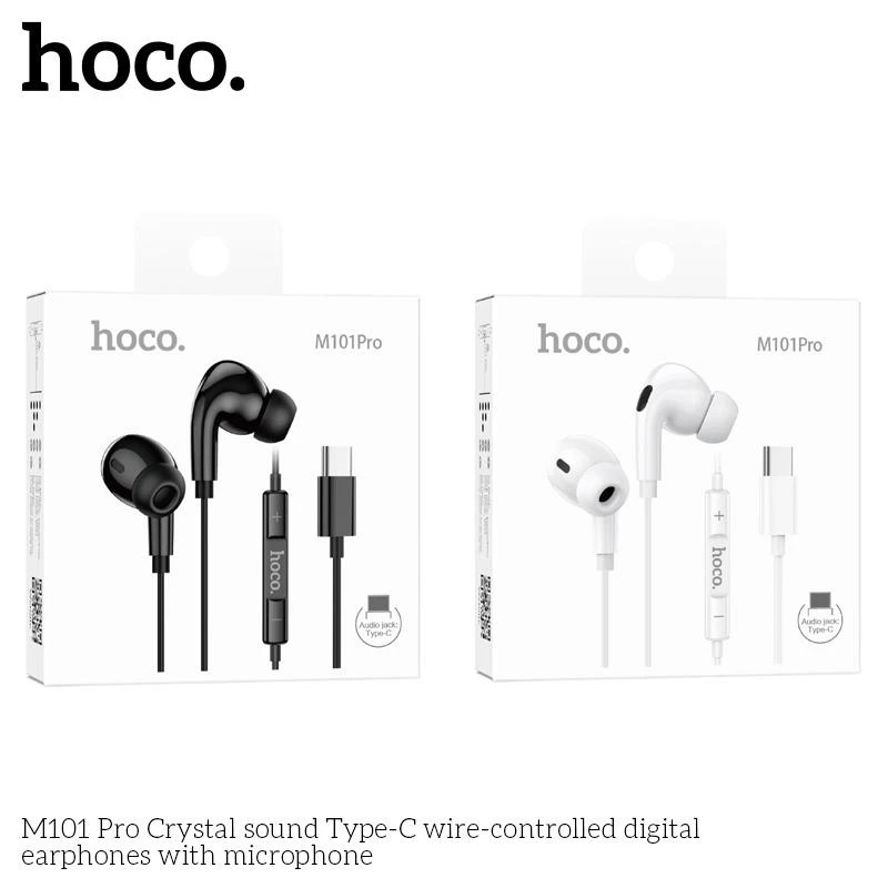 Tai nghe nhét tai jack cắm Type-C có mic hoco. M101 Pro tương thích rộng với các máy Android chân Type C và cho Iphone 15 Ipad Chân Type C - Hàng chính hãng