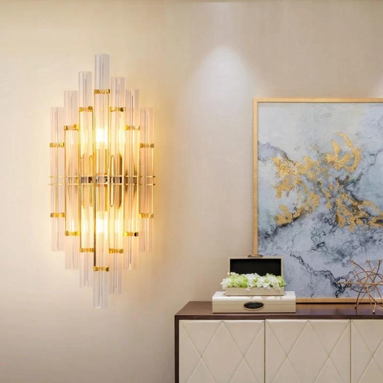 Đèn tường pha lê cao cấp thân mạ đồng TG5730-2