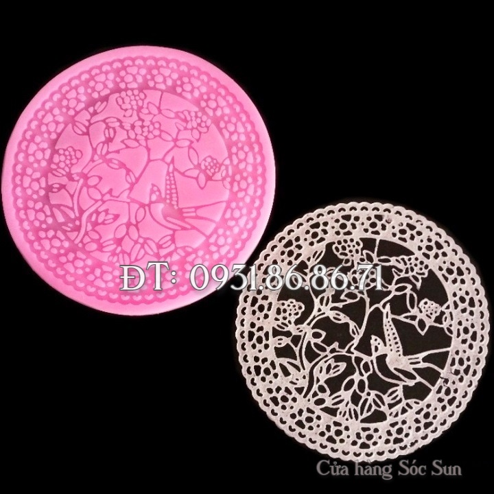 Bộ 4 khuôn silicon làm viền, nền bánh, rau câu, fondant, socola loại 13 cm – Mã số 1948