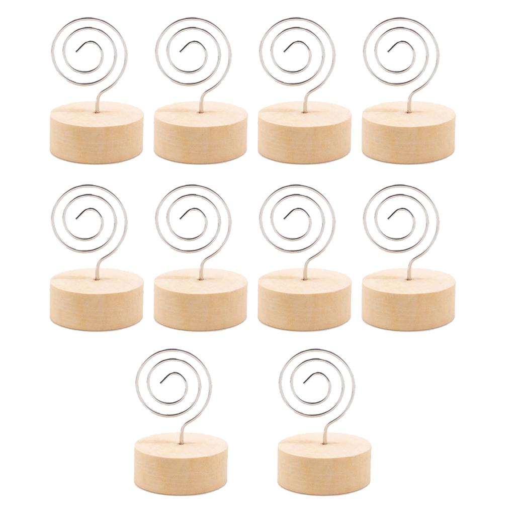 10pcs Wooden Base Place Card Holder Wedding Party Table Name Card Clip