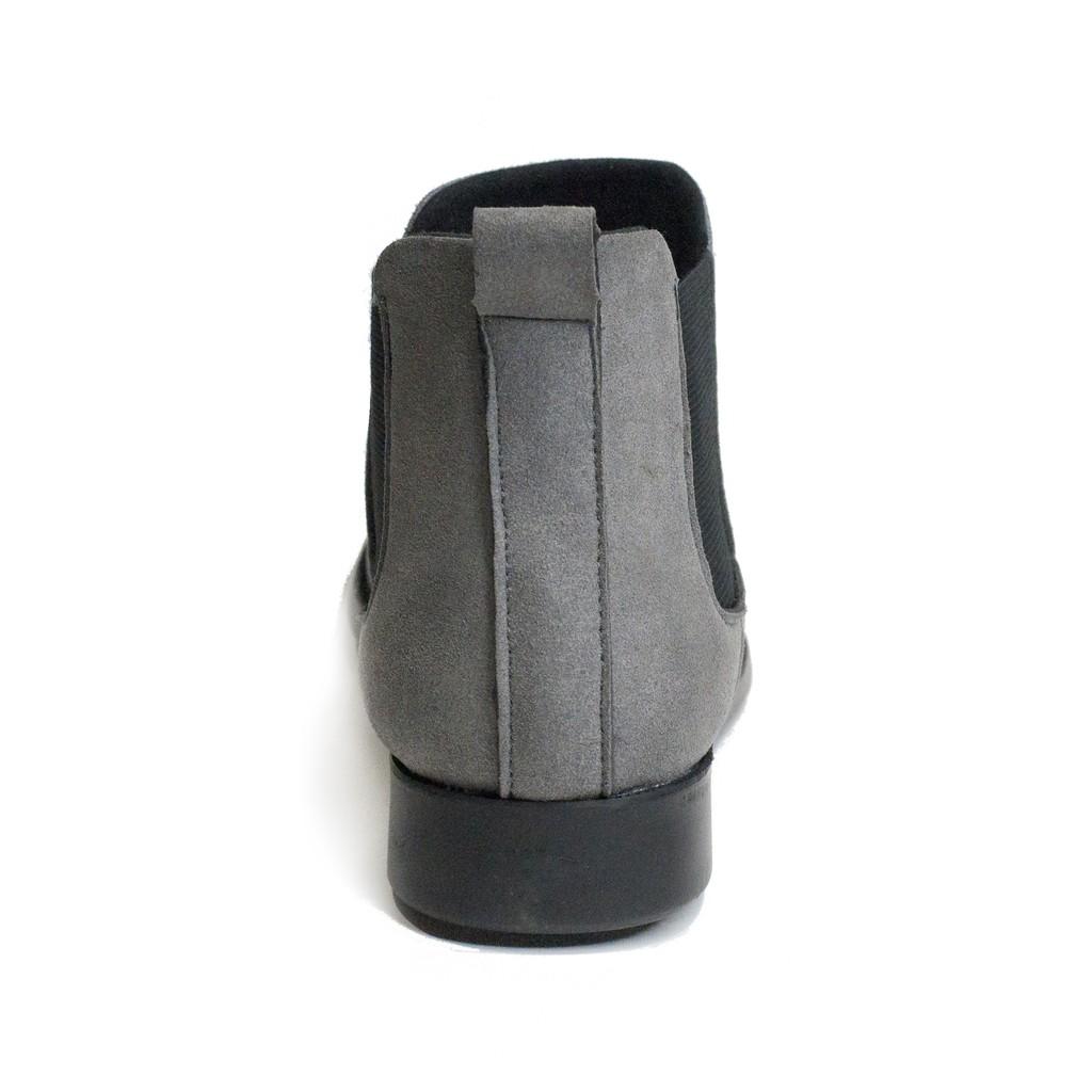Giày Chelsea Boot Nam Cổ Chun Da Búc Xám Phong Cách Hàn Quốc - CB520-bucxamhun-Kèm Đón Gót Sừng