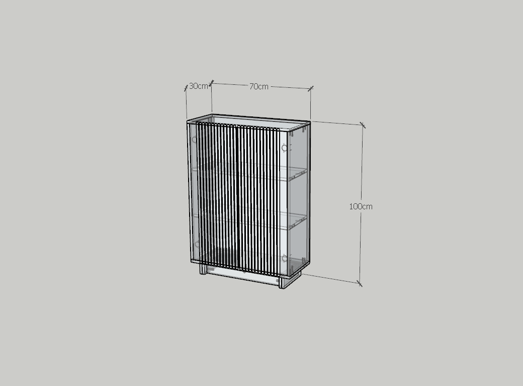 HAPPY FURNITURE , Tủ lưu trữ 2 cửa mở - NAMI, TLT_043 , 70cm x 30cm x 100cm DxRxC