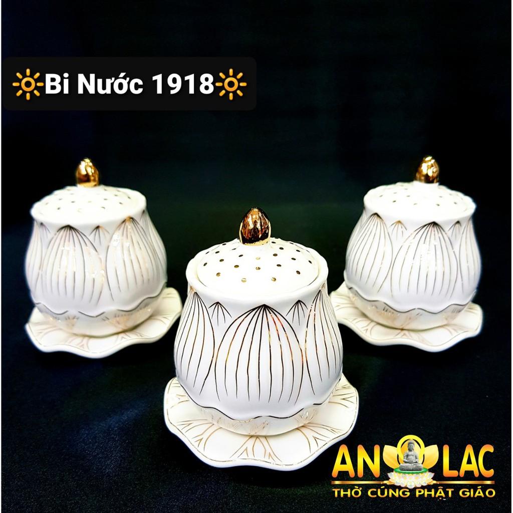 Bộ Sứ Thờ Cúng Búp Sen Nổi Trắng 1918 SUO