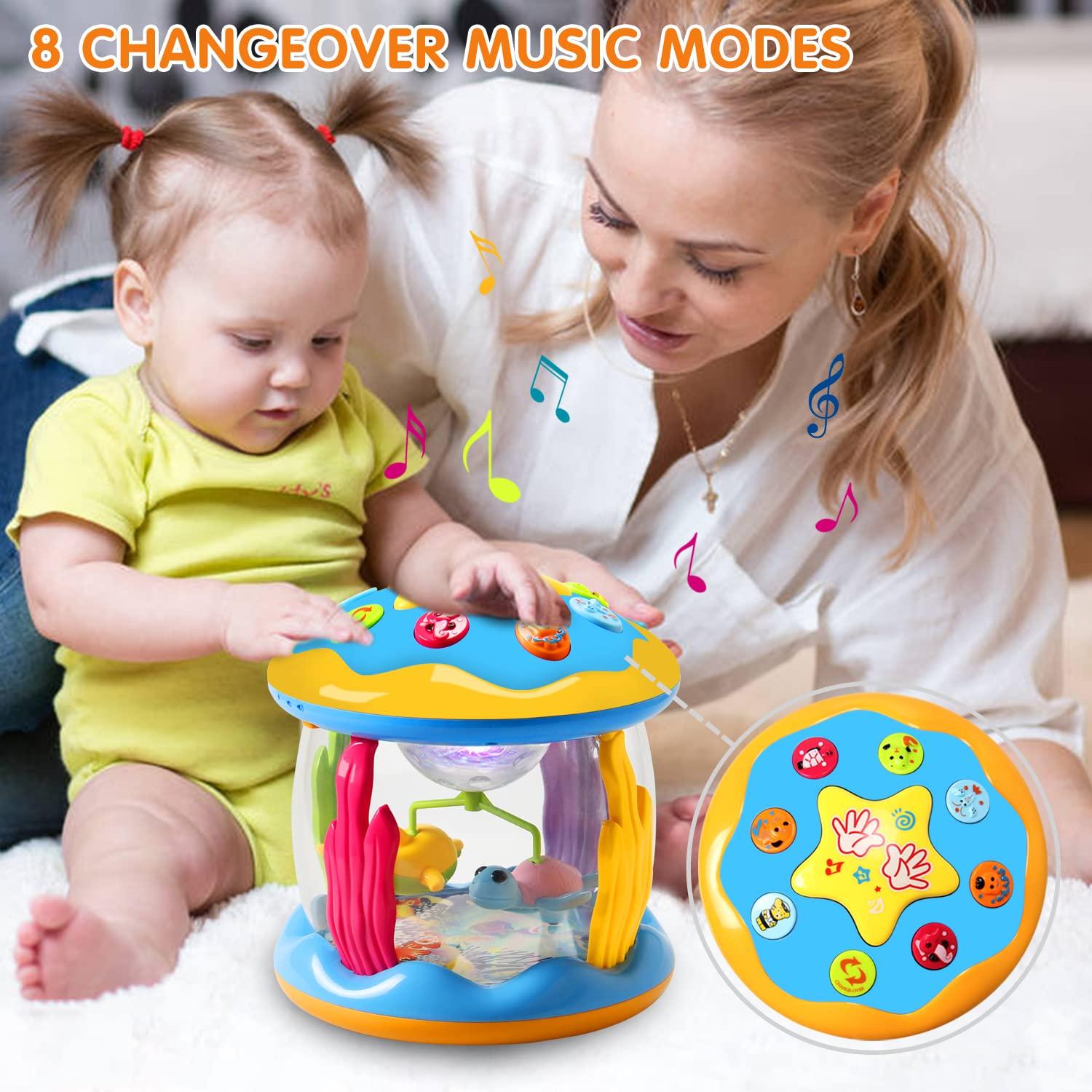 Đồ chơi trẻ em 1 tuổi cô gái trẻ quay Trình chiếu trẻ em Đồ chơi 6 9 12 tháng với âm nhạc/đồ chơi trẻ em từ 1 2 tuổi đồ chơi trẻ em quà tặng 1 năm học sớm cho trẻ mới biết đi