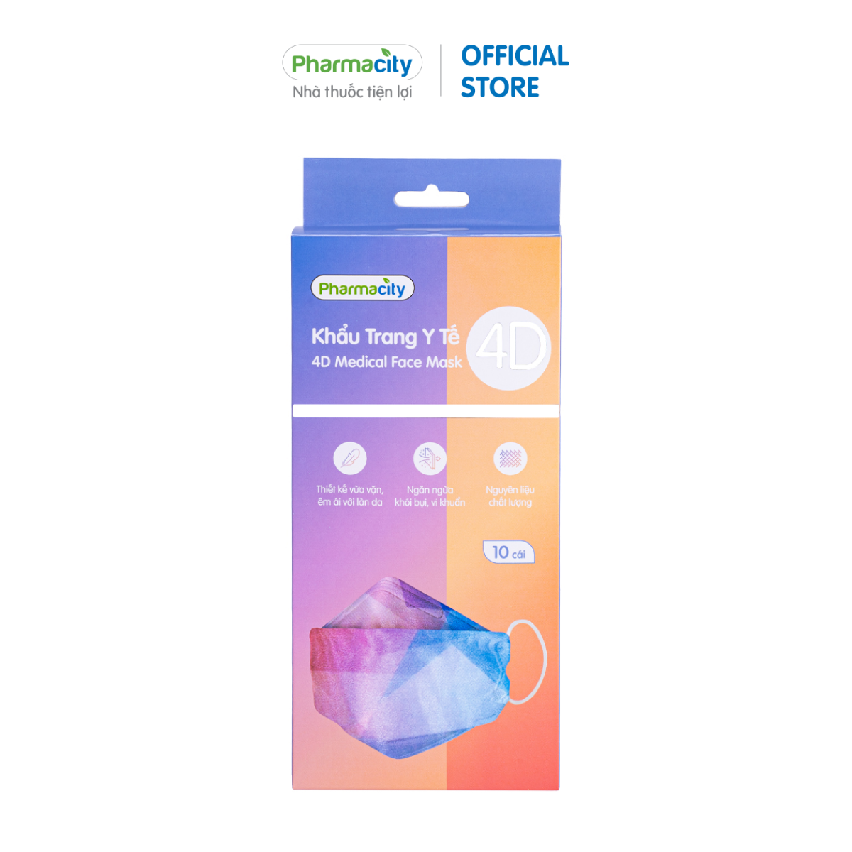 Khẩu trang Pharmacity màu sắc 4D - Mixed color