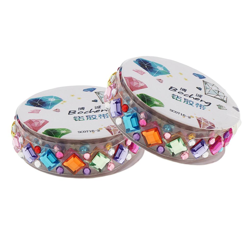 Set 2 Cuộn Đính Đá Acrylic Nhiều Kiểu Dáng Dùng Trang Trí Thủ Công Độc Đáo