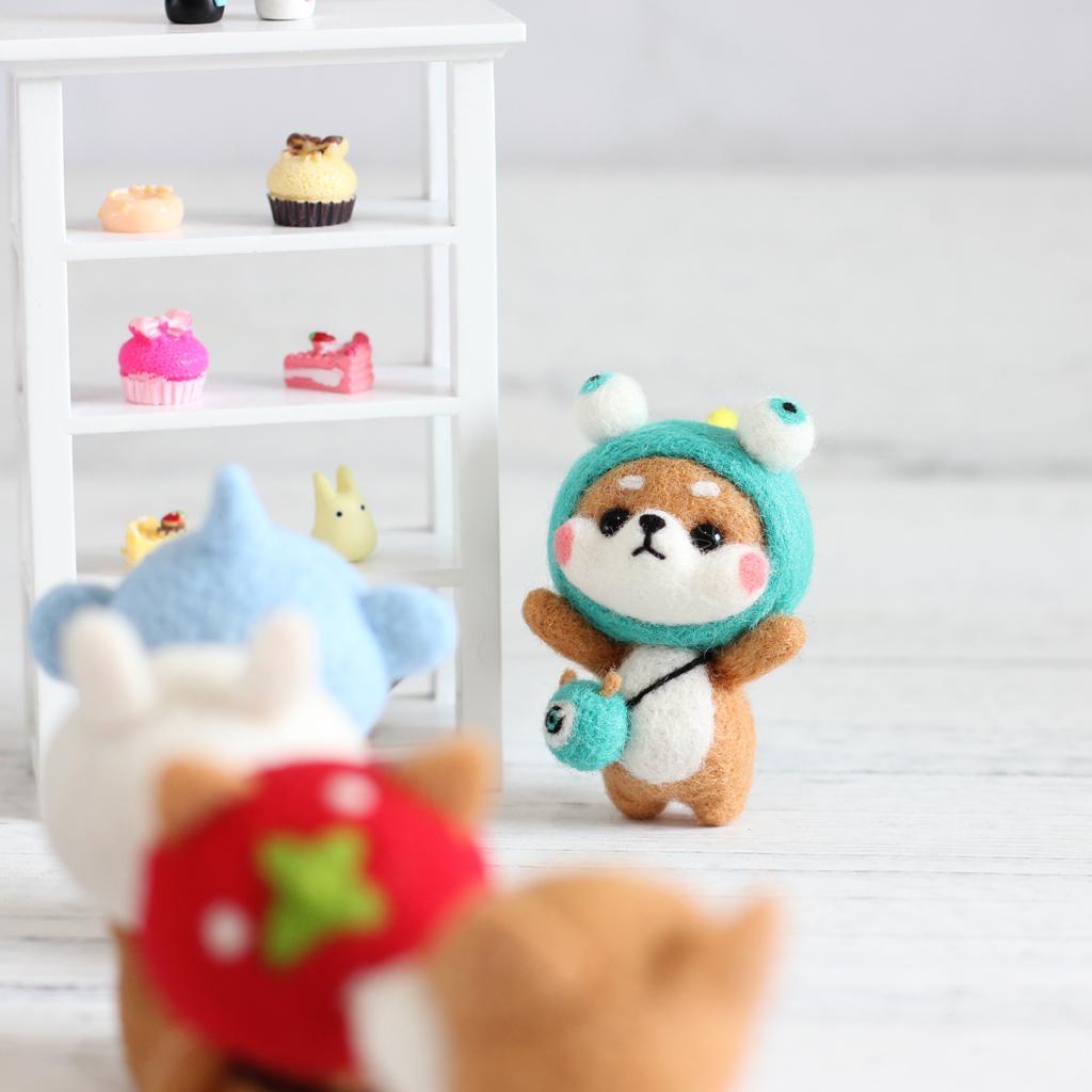 2 Pack Lovely Dog Needle Felting Kits Wool DIY Needlecraft for Beginners