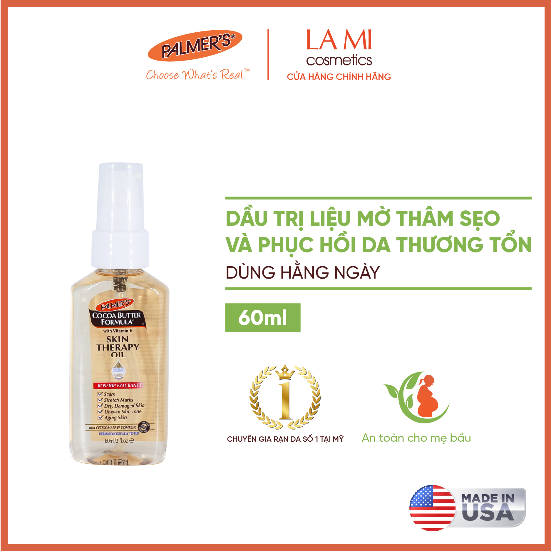 Dầu trị liệu mờ thâm sẹo và phục hồi da thương tổn Palmer's 150ml