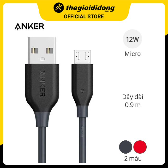 Cáp Micro 0.9 m Anker PowerLine A8132 - Hàng chính hãng