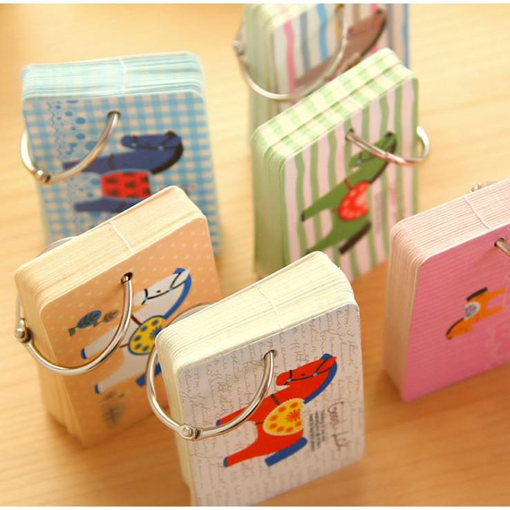 Sổ ghi nhớ Flashcard kèm khoen Ngựa Sắt Tiện Dụng