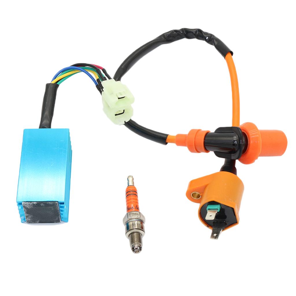 Racing Ignition Coil+3 Spark Plug+6 pins CDI for GY6 50cc 125cc 150cc ATV