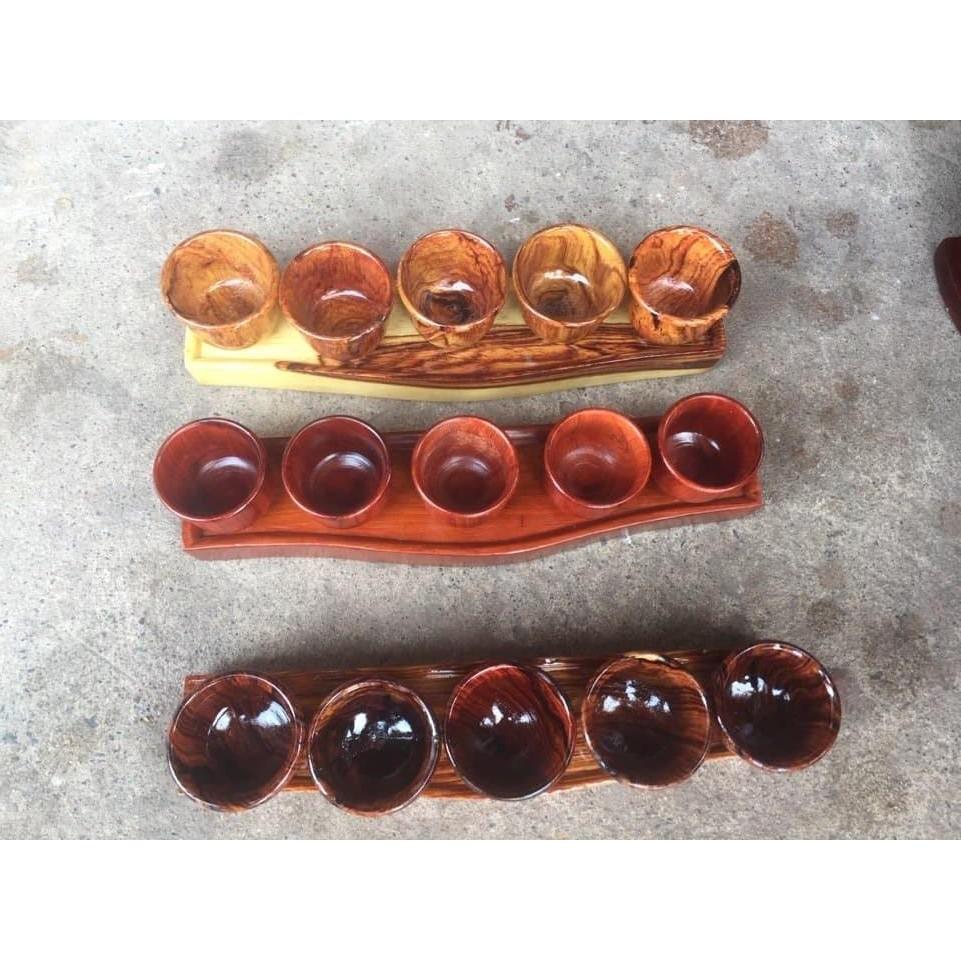 BỘ 5 LY NƯỚC THỜ CÚNG PHẬT ĐẾ KIỂU KHAY