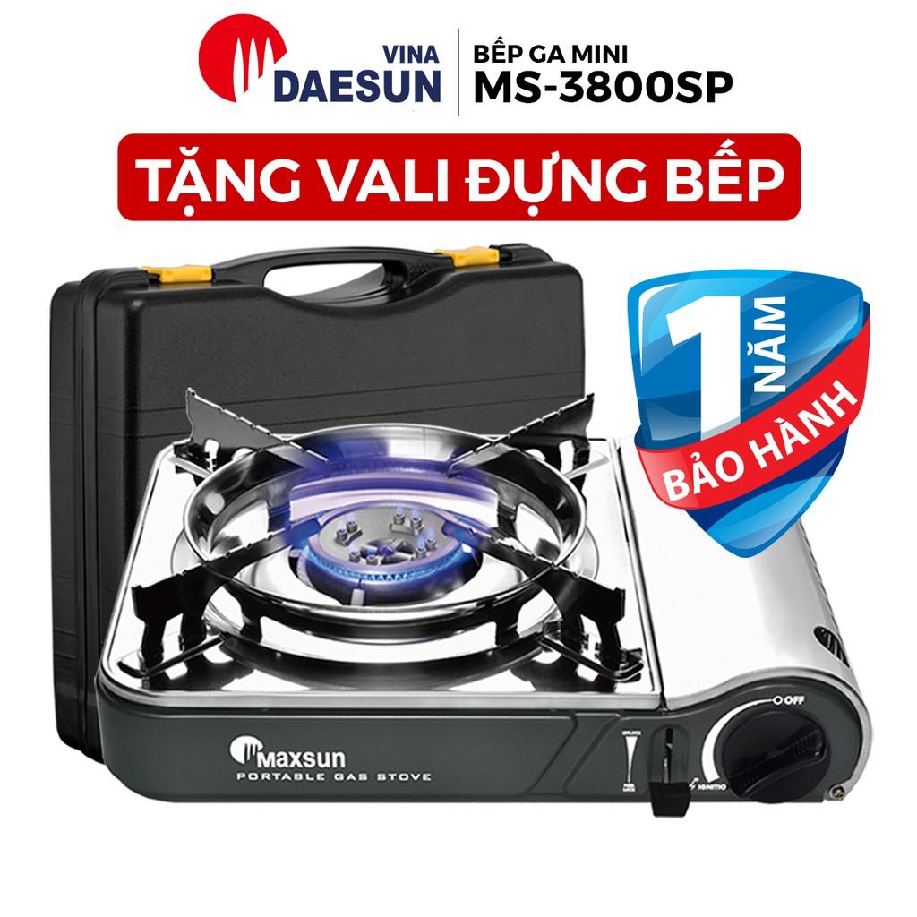 Bếp Ga Mini Inox Chống Rỉ MS-3800SP - Bảo Hiểm Chống Nổ | Công Suất 2900W | Vòng Chắn Gió | Hàng Chính Hãng