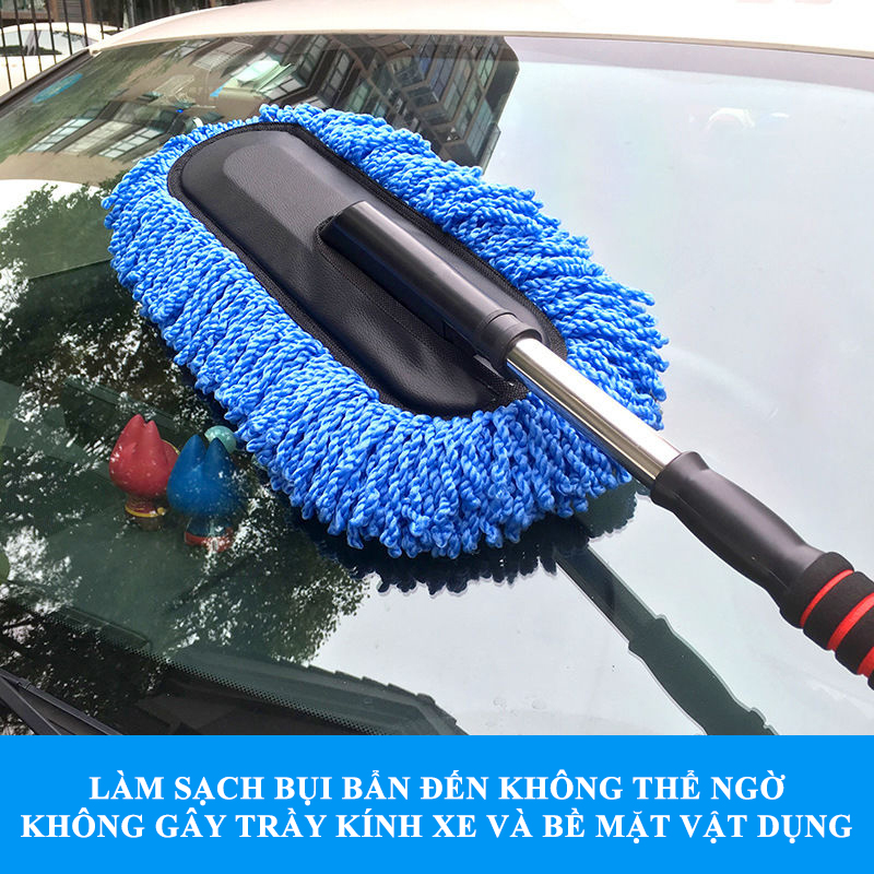 Combo chổi nano rửa xe chuyên dụng cán dài kèm chổi nhỏ