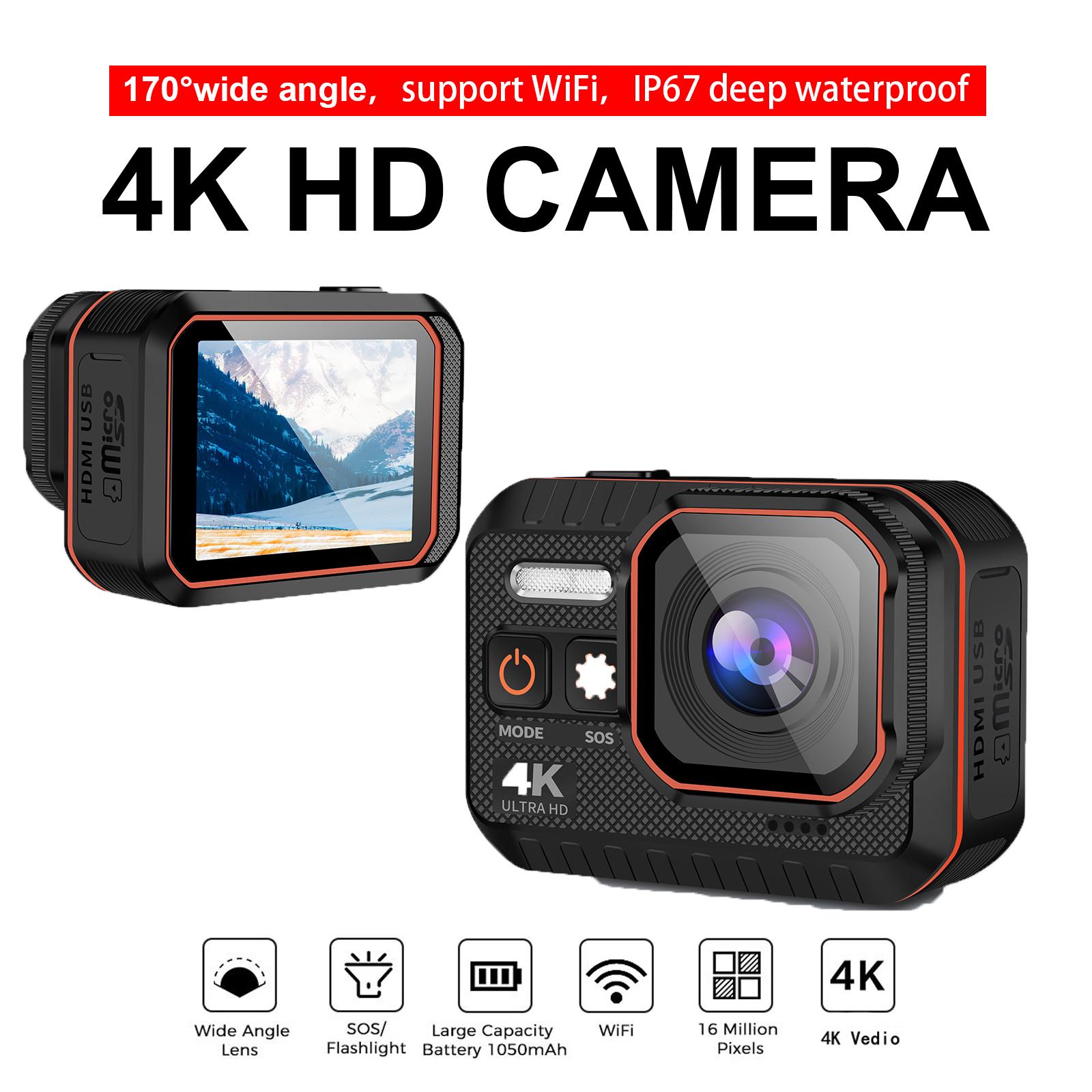 Camera hành động 4K HD với điều khiển từ xa máy ảnh thể thao chống nước ổ đĩa màn hình máy ghi âm 4K Máy ảnh thể thao Mũ bảo hiểm Camera Hành động Cam anh hùng 8