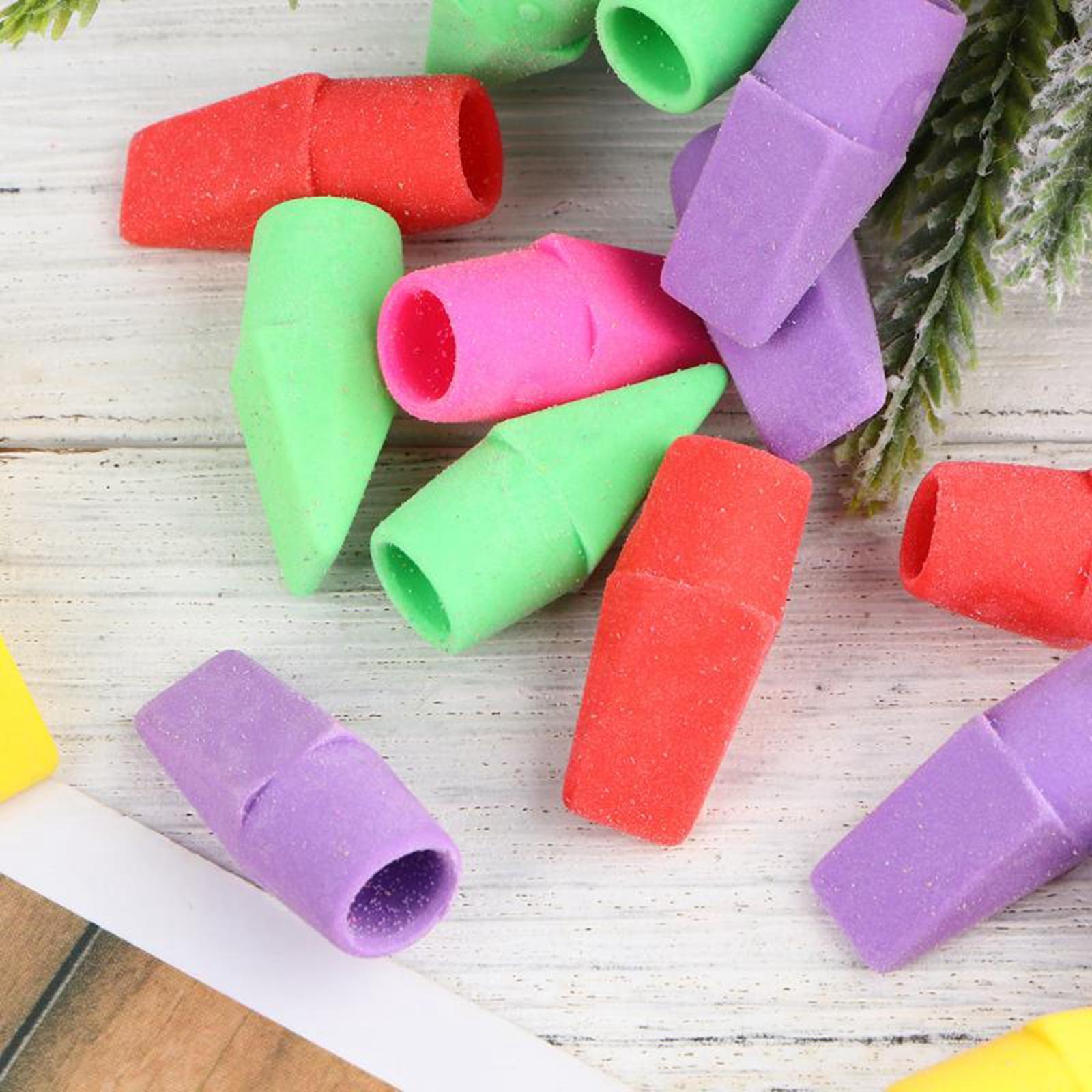 100 Pieces Eraser Hats Stationery Pencil Top Erasers for Home Supplies